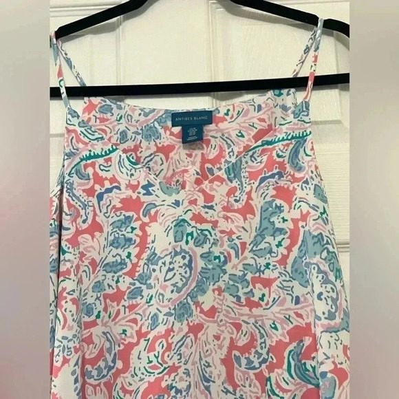 Antibes Blanc sundress v-neckline sleeveless asymmetrical hemline Sz Medium - Picture 4 of 10